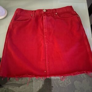 Rag & Bone Moss Red Denim Mini Skirt Size 30 ~ Medium